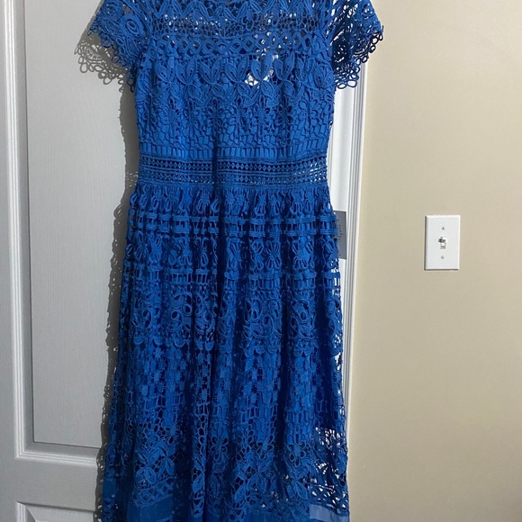 Just Me Crochet Blue Dress - Picture 10 of 13
